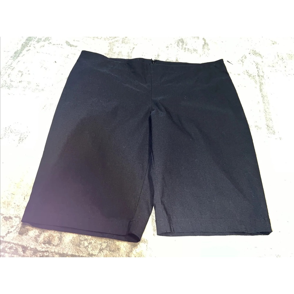 BISOU BISOU WOMENS BLACK BERMUDA SHORTS SIZE 14